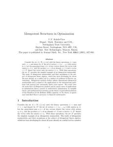 Idempotent Structures in Optimisation
