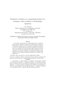 Stochastic evolution as a quasiclassical limit of a equations