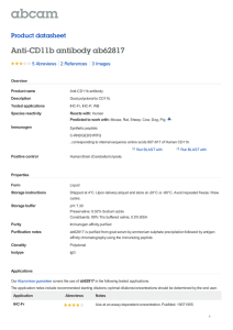 Anti-CD11b antibody ab62817 Product datasheet 5 Abreviews 3 Images