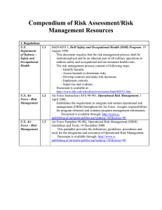Compendium of Risk Assessment/Risk Management Resources