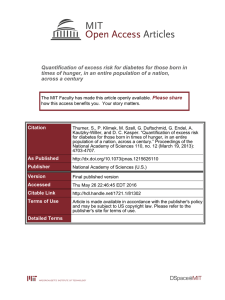 Quantification of excess risk for diabetes for those born in