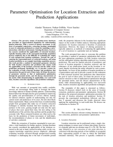 Parameter Optimisation for Location Extraction and Prediction Applications