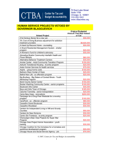 HUMAN SERVICE PROJECTS VETOED BY GOVERNOR BLAGOJEVICH