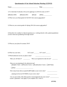 Questionnaire #1 for School Selection Meeting (12/29/15)