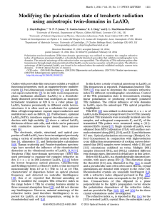 Modifying the polarization state of terahertz radiation 3 J. Lloyd-Hughes,