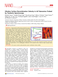 Ultralow Surface Recombination Velocity in InP Nanowires Probed by Terahertz Spectroscopy