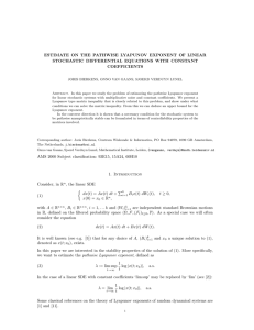 ESTIMATE ON THE PATHWISE LYAPUNOV EXPONENT OF LINEAR COEFFICIENTS