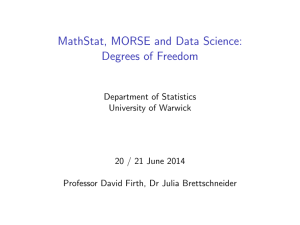 MathStat, MORSE and Data Science: Degrees of Freedom