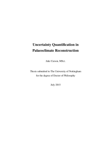 Uncertainty Quantification in Palaeoclimate Reconstruction