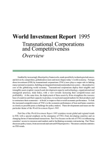 World Investment Report 1995 Transnational Corporations