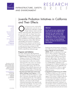 O Juvenile Probation Initiatives in California and Their Effects