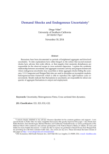 Demand Shocks and Endogenous Uncertainty ∗ Diego Vilán University of Southern California