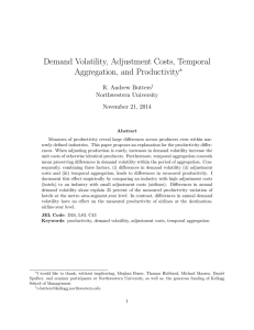 Demand Volatility, Adjustment Costs, Temporal Aggregation, and Productivity ∗ R. Andrew Butters