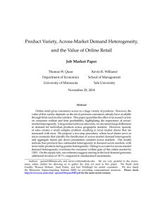 Product Variety, Across-Market Demand Heterogeneity, and the Value of Online Retail