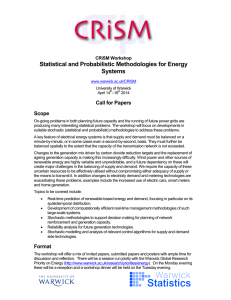 Statistical and Probabilistic Methodologies for Energy Systems Call for Papers