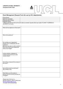 Event Management Request Form (for use by UCL departments)