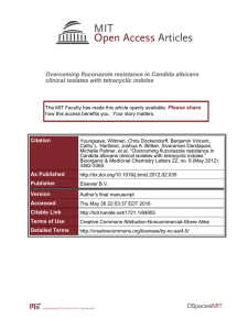 Overcoming fluconazole resistance in Candida albicans clinical isolates with tetracyclic indoles