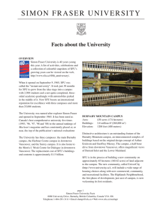 SIMON FRASER UNIVERSITY Facts about the University