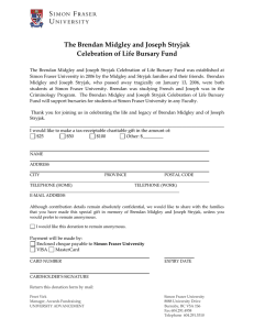 The Brendan Midgley and Joseph Stryjak   Celebration of Life Bursary Fund   