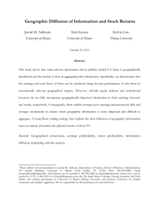 Geographic Diffusion of Information and Stock Returns  Jawad M. Addoum Alok Kumar