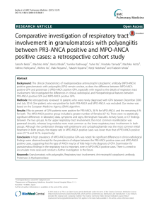Comparative investigation of respiratory tract involvement in granulomatosis with polyangiitis