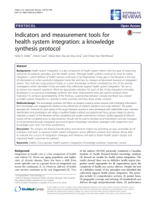 Indicators and measurement tools for health system integration: a knowledge synthesis protocol