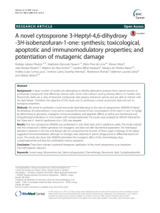 A novel cytosporone 3-Heptyl-4,6-dihydroxy -3H-isobenzofuran-1-one: synthesis; toxicological, apoptotic and immunomodulatory properties; and