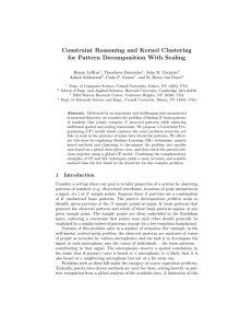 Constraint Reasoning and Kernel Clustering for Pattern Decomposition With Scaling