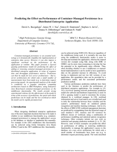 Predicting the Effect on Performance of Container-Managed Persistence in a