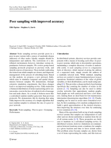 Peer sampling with improved accuracy · Stephen A. Jarvis Elth Ogston