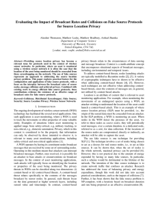 Evaluating the Impact of Broadcast Rates and Collisions on Fake... for Source Location Privacy