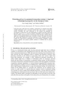 Protecting privacy in automated transaction systems: A legal and