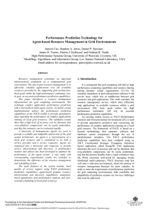 Performance Prediction Technology for Agent-based Resource Management in Grid Environments