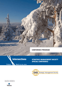 strategic management society special conference conference program This special conference is