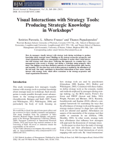 Visual Interactions with Strategy Tools: Producing Strategic Knowledge in Workshops*