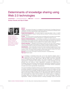 Determinants of knowledge sharing using Web 2.0 technologies