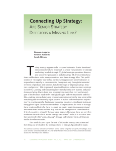 T Connecting Up Strategy: A S