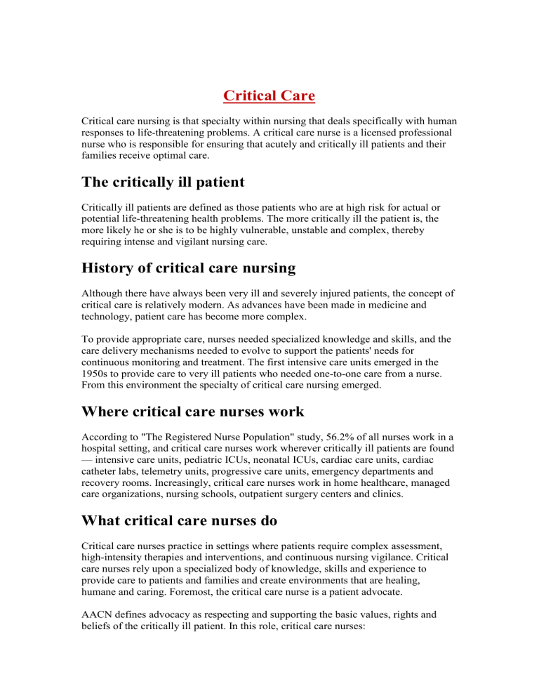 critical care topics for research