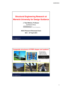 Structural Engineering Research at Warwick University for Design Guidance 23/04/2015