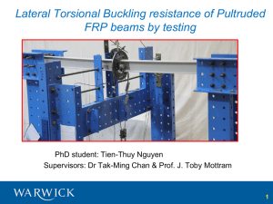 Lateral Torsional Buckling resistance of Pultruded FRP beams by testing
