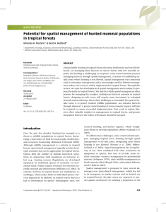Potential for spatial management of hunted mammal populations in tropical forests