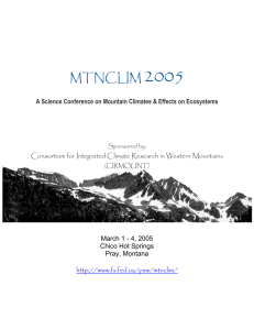 2005 MTNCLIM  A Science Conference on Mountain Climates &amp; Effects on Ecosystems