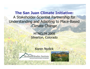 The San Juan Climate Initiative: A Stakeholder-Scientist Partnership for Climate Change