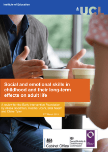 Social and emotional skills in childhood and their long-term