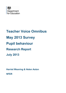 Teacher Voice Omnibus May 2013 Survey Pupil behaviour Research Report