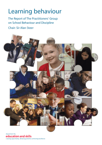 Learning behaviour The Report of The Practitioners’ Group Chair: Sir Alan Steer