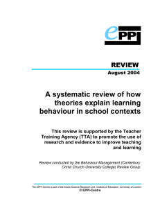A systematic review of how theories explain learning behaviour in school contexts REVIEW