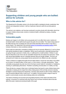 Supporting children and young people who are bullied: advice for schools