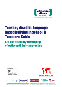 Tackling disablist language based bullying in school: A Teacher’s Guide