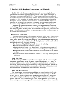 5  English 1010: English Composition and Rhetoric